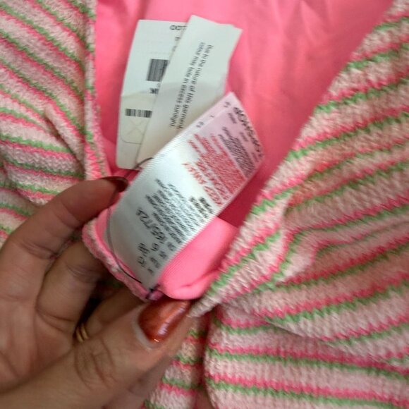 TOPSHOP Striped High Cut One Piece Swimsuit Bathing Suit Size US 6 NEW NWT - Picture 2 of 9